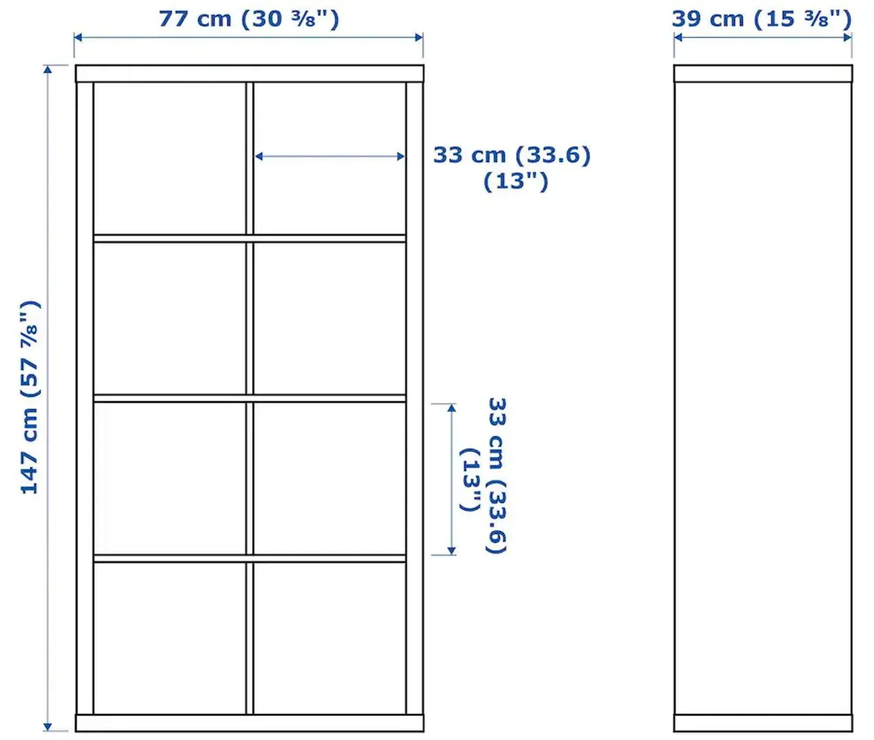 Etajera Ikea Kallax 4 organizatoare 147x112 (Alb)