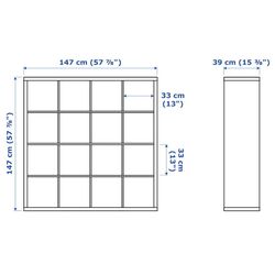 Etajera Ikea Kallax 4 organizatoare/usi 147x147 (Lucios/Alb) Thumb
