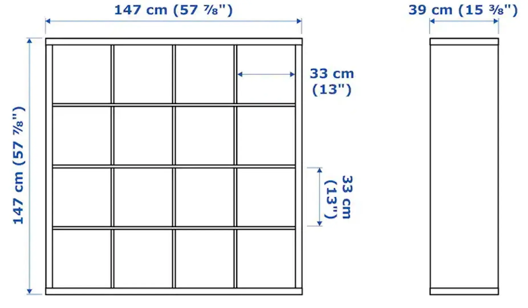 Etajera Ikea Kallax 4 organizatoare/usi 147x147 (Lucios/Alb) - 2