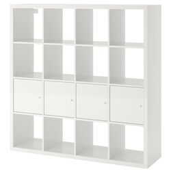 Etajera Ikea Kallax 4 organizatoare/usi 147x147 (Lucios/Alb)