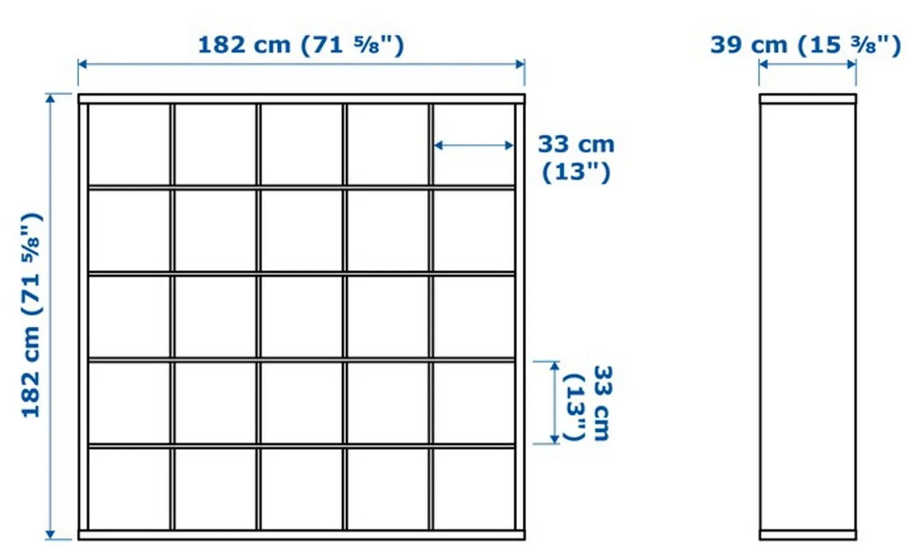 Etajera Ikea Kallax 10 organizatoare 182x182 (Negru-Maro)