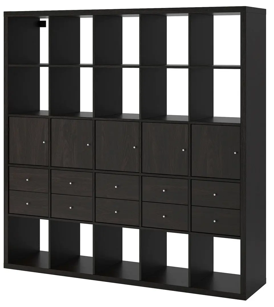 Etajera Ikea Kallax 10 organizatoare 182x182 (Negru-Maro)