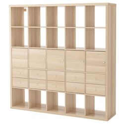 Etajera Ikea Kallax cu 10 organizatoare 182x182 (Aspect Stejar Antichizat)