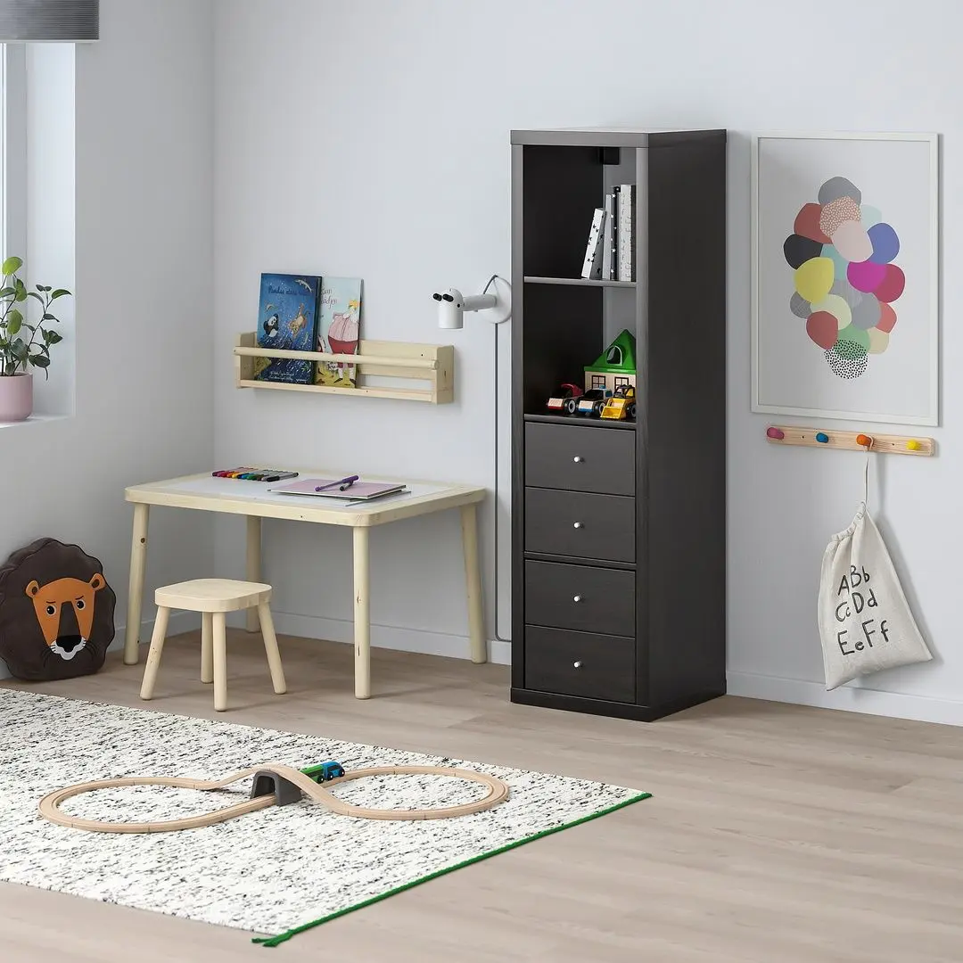 Etajera Ikea Kallax 2 organizatoare 42x147 (Negru-maro)
