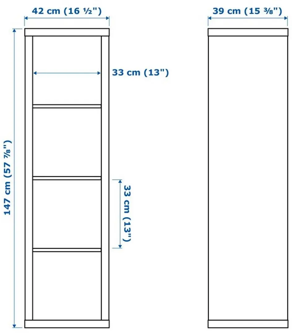 Etajera Ikea Kallax 2 organizatoare 42x147 (Aspect Stejar Antichizat)