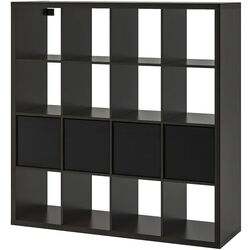 Etajera Ikea Kallax cu 4 organizatoare 147x147 (Negru-maro)