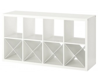 Стеллаж Ikea Kallax с 4 органайзерами 77x147 (Белый)