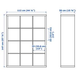 Etajera Ikea Kallax cu 4 organizatoare 147x112 (Negru-maro) Thumb