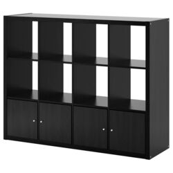 Etajera Ikea Kallax cu 4 organizatoare 147x112 (Negru-maro)