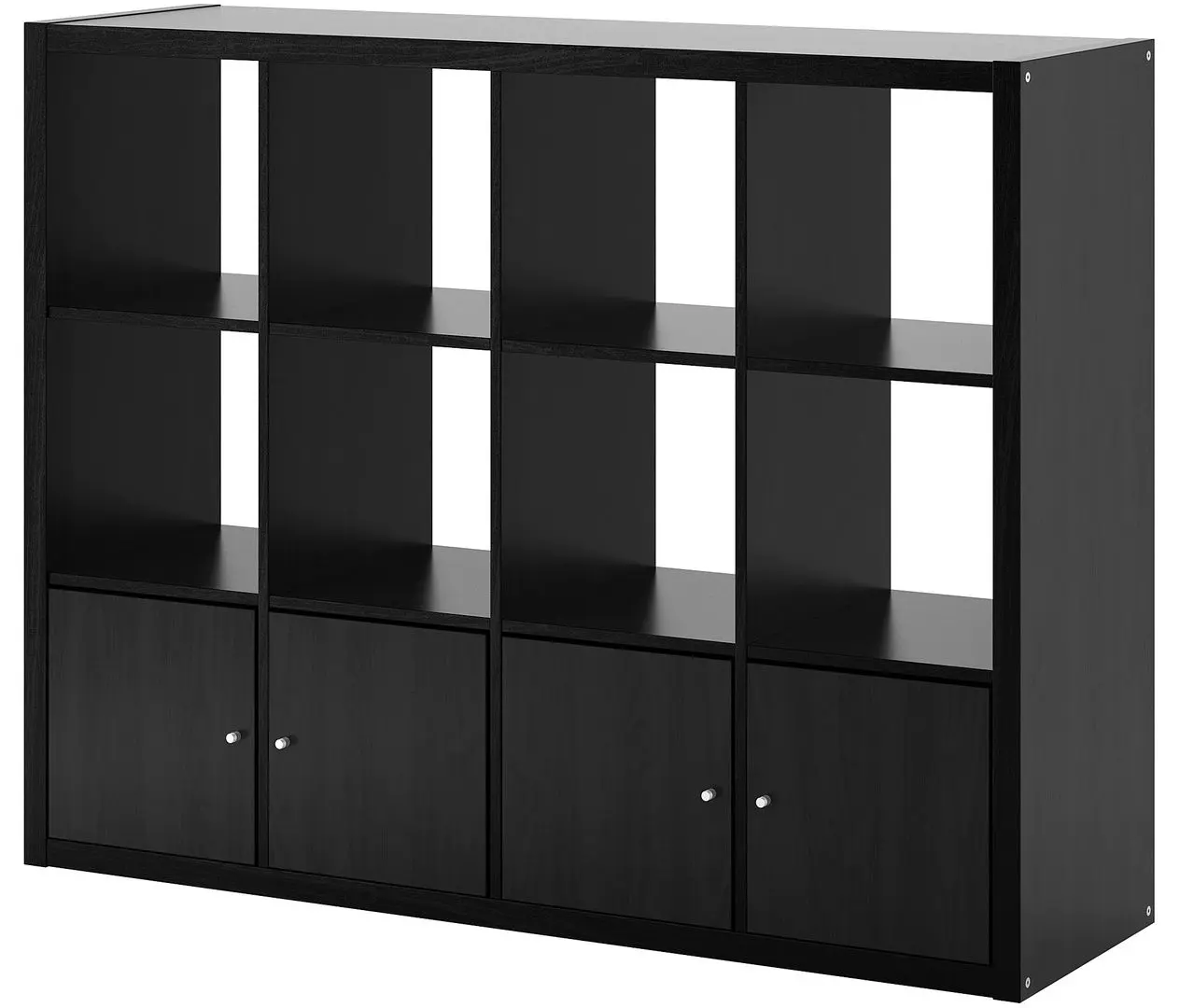 Etajera Ikea Kallax cu 4 organizatoare 147x112 (Negru-maro)