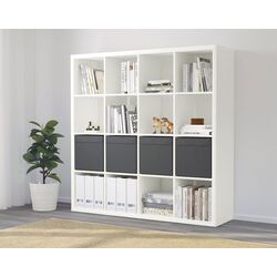 Etajera Ikea Kallax cu 4 organizatoare 147x147 (Alb/Negru) Thumb