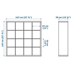 Etajera Ikea Kallax cu 4 organizatoare 147x147 (Negru-maro) Thumb