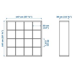 Etajera Ikea Kallax cu 4 organizatoare 147x147 (Aspect Stejar Antichizat) Thumb