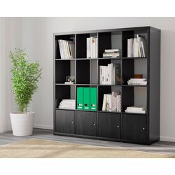 Etajera Ikea Kallax cu 4 organizatoare/4 rafturi 147x147 (Negru-maro) Thumb