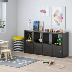 Etajera Ikea Kallax cu 4 organizatoare 77x147 (Negru-maro) Thumb