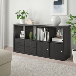 Etajera Ikea Kallax cu 4 organizatoare 77x147 (Negru-maro) Thumb