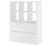 Стеллаж Ikea Kallax с 6 вставками 112x147 (Белый)