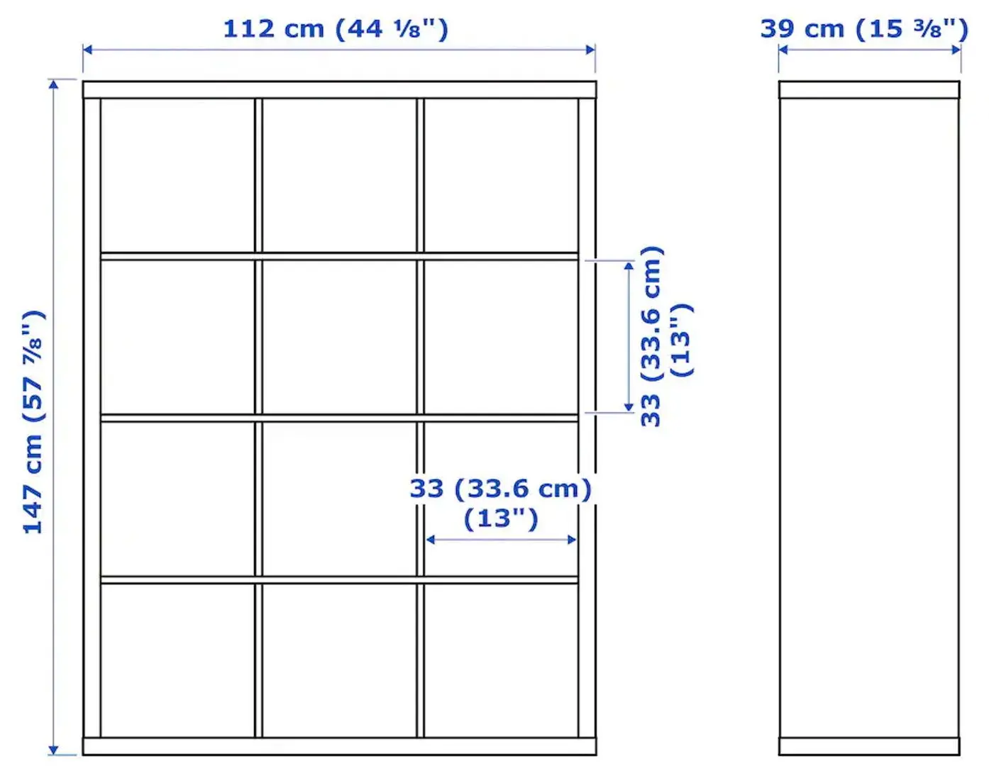 Etajera Ikea Kallax cu 6 organizatoare 112x147 (Alb)