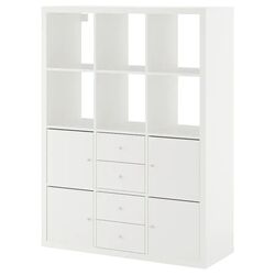 Etajera Ikea Kallax cu 6 organizatoare 112x147 (Alb)