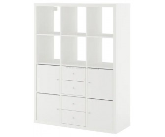 Стеллаж Ikea Kallax с 6 вставками 112x147 (Белый)