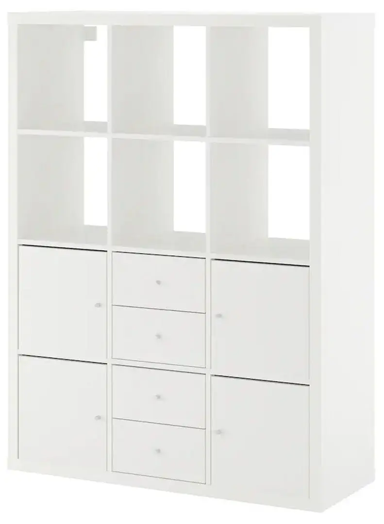 Etajera Ikea Kallax cu 6 organizatoare 112x147 (Alb)
