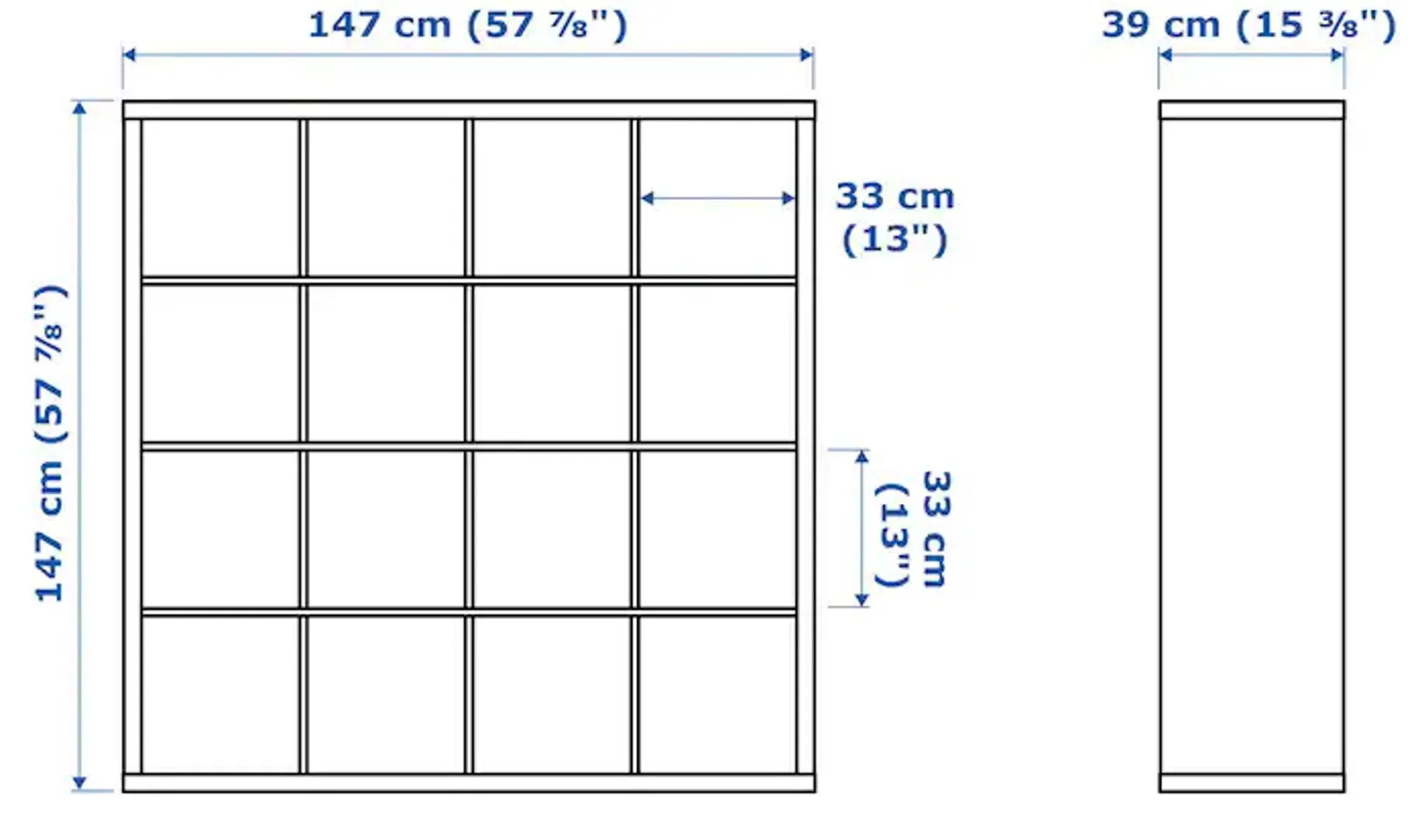 Etajera Ikea Kallax cu 8 poliţe 147x147 (Alb)