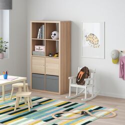 Etajera Ikea Kallax cu uşi 147x77 (Aspect Stejar Antichizat) Thumb