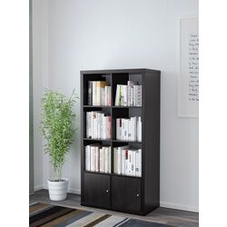 Etajera Ikea Kallax cu uşi 77x147 (Negru-maro) Thumb