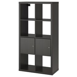 Etajera Ikea Kallax cu uşi 77x147 (Negru-maro)