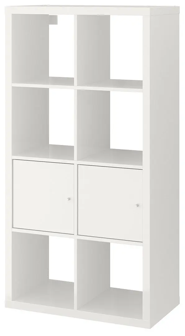 Etajera Ikea Kallax cu uşi 77x147 (Lucios/Alb)