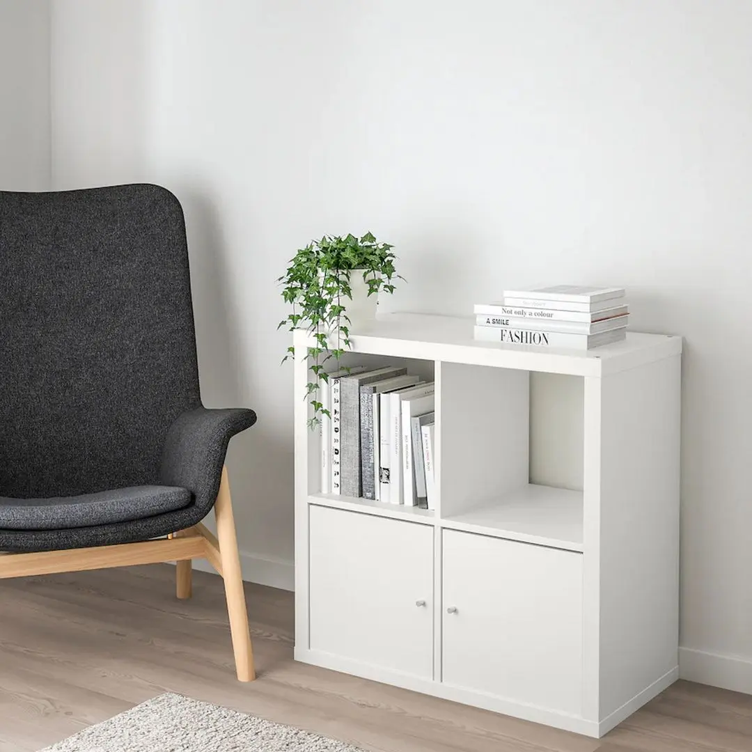 Etajera Ikea Kallax cu usi 77x77 (Alb)