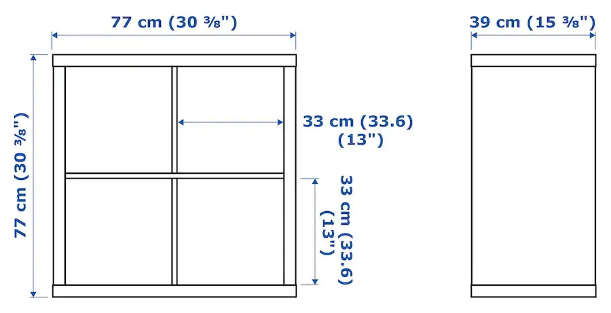 Etajera Ikea Kallax cu usi 77x77 (Alb)