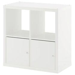 Стеллаж Ikea Kallax с дверцами 77x77 (Белый)
