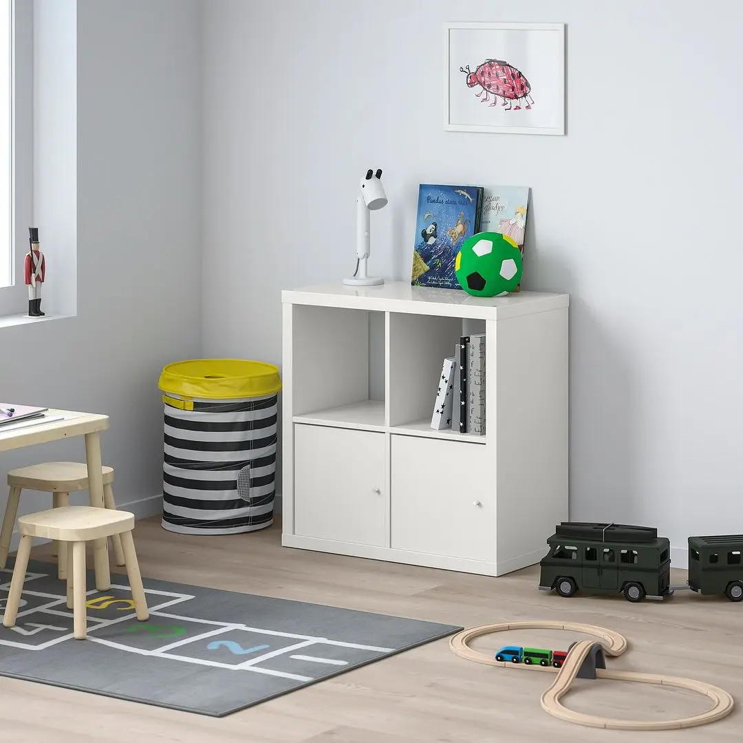 Стеллаж Ikea Kallax с дверцами 77x77 (Глянцевый/Белый) - 3