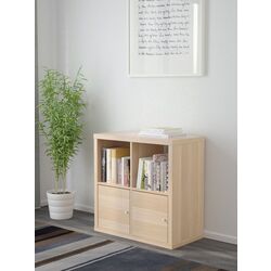 Etajera Ikea Kallax cu uşi 77x77 (Aspect Stejar Antichizat) Thumb