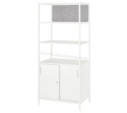 Стеллаж Ikea Trotten с раздвижными дверцами/доской для записей 80x180 (Белый)