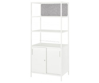 Стеллаж Ikea Trotten с раздвижными дверцами/доской для записей 80x180 (Белый)