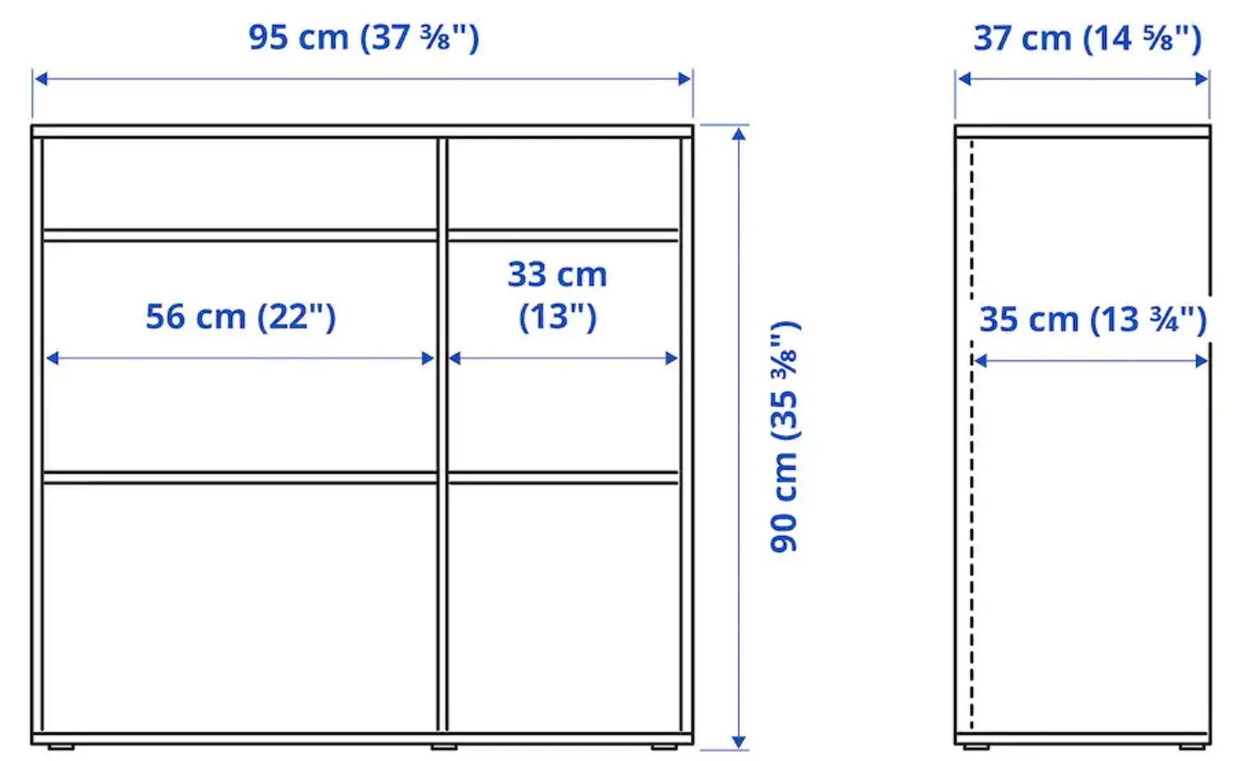 Etajera Ikea Vihals 4 polite 95x37x90 (Alb)