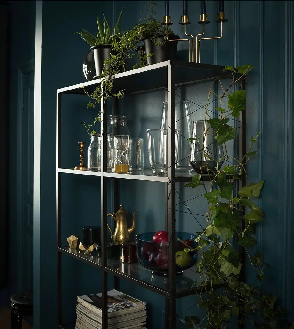 Etajera Ikea Vittsjo 100x175 (Negru-maro/Sticla)