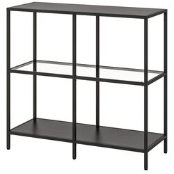 Etajera Ikea Vittsjo 100x93 (Negru-maro/Sticla)