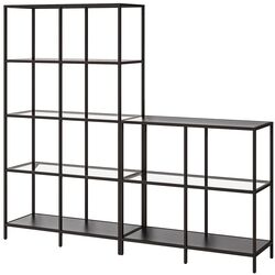 Etajera Ikea Vittsjo 200x36x175 (Negru-maro/Sticla)