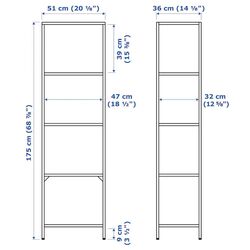 Etajera Ikea Vittsjo 51x175 (Negru-maro/Sticla) Thumb