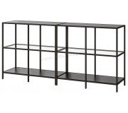 Etajera Ikea Vittsjo sticla 200x36x9 (Negru-maro)