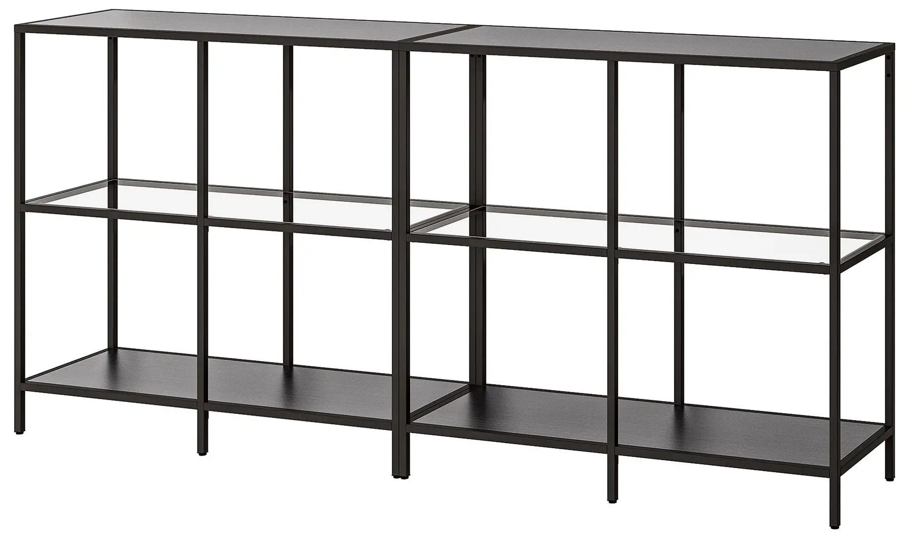 Etajera Ikea Vittsjo sticla 200x36x9 (Negru-maro)