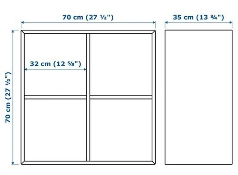 Etajera suspendata Ikea Eket 4 compartimente 70x35x70 (Gri Inchis)