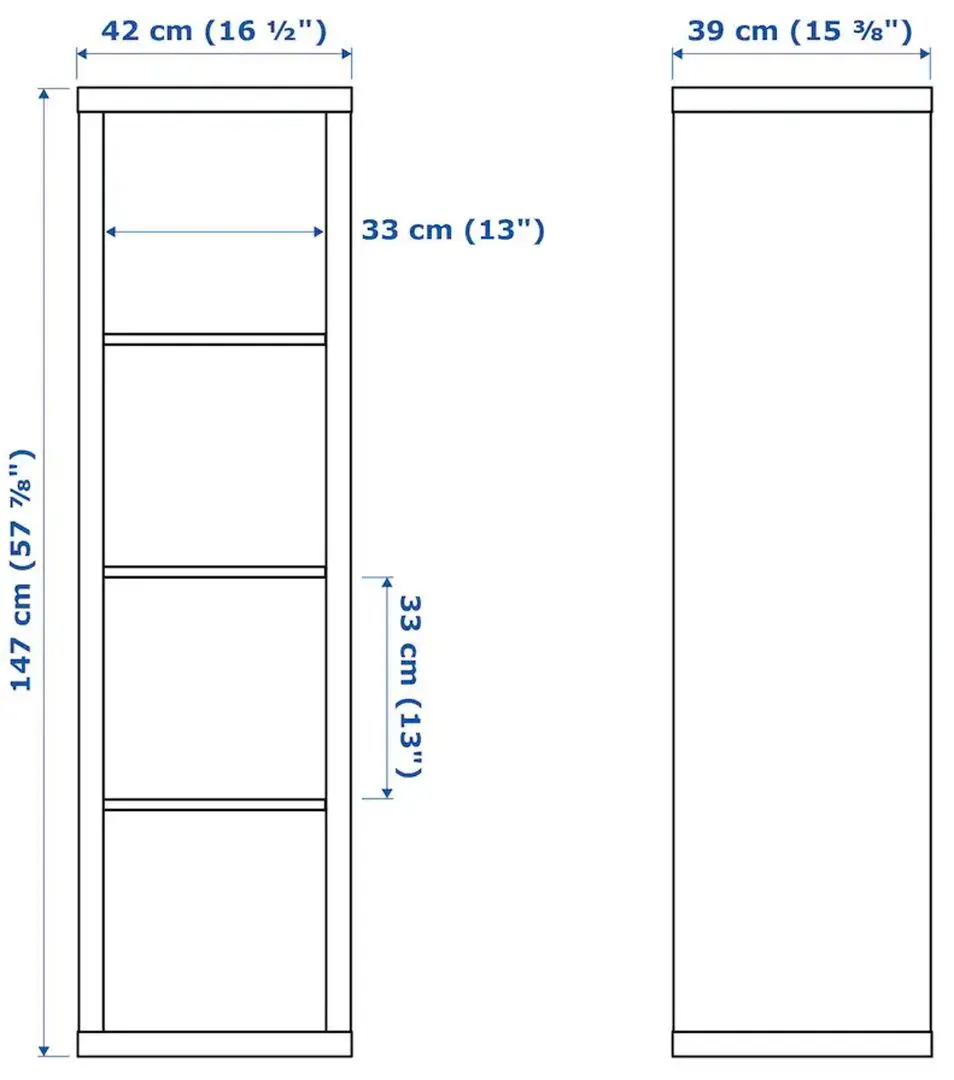 Etajera suspendata Ikea Kallax 2 organizatoare 42x147 (Alb)