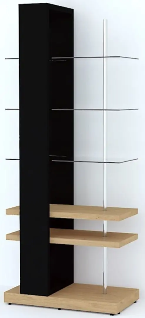 Etajera cu bara Fabrik Home Living Emerson (Stone Oak/Ash Black)