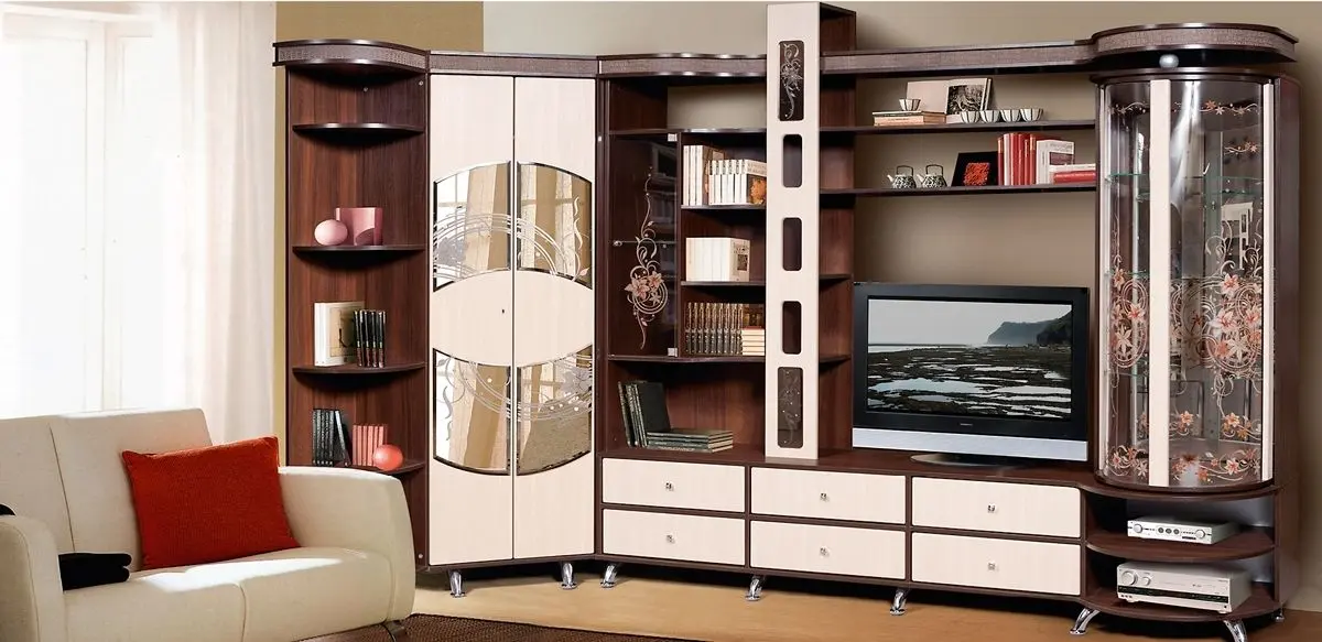 Etajera de colt КМК 0364.5 Orfey 11 Chocolate Nut (Stinga)