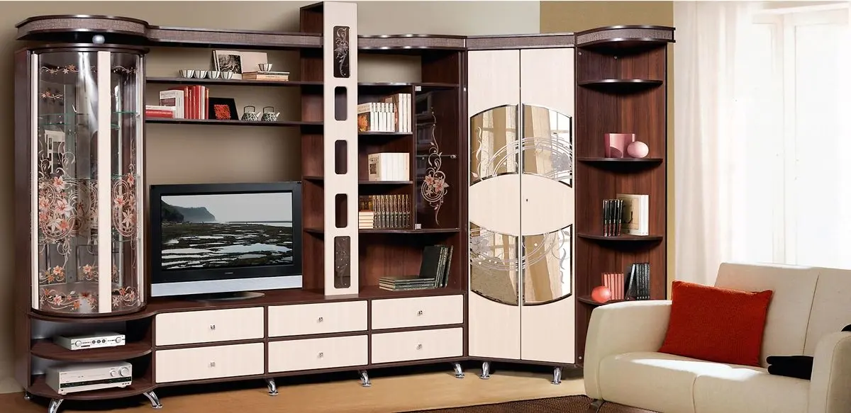 Etajera de colt КМК 0364.6 Orfey 11 Chocolate Nut (Dreapta)