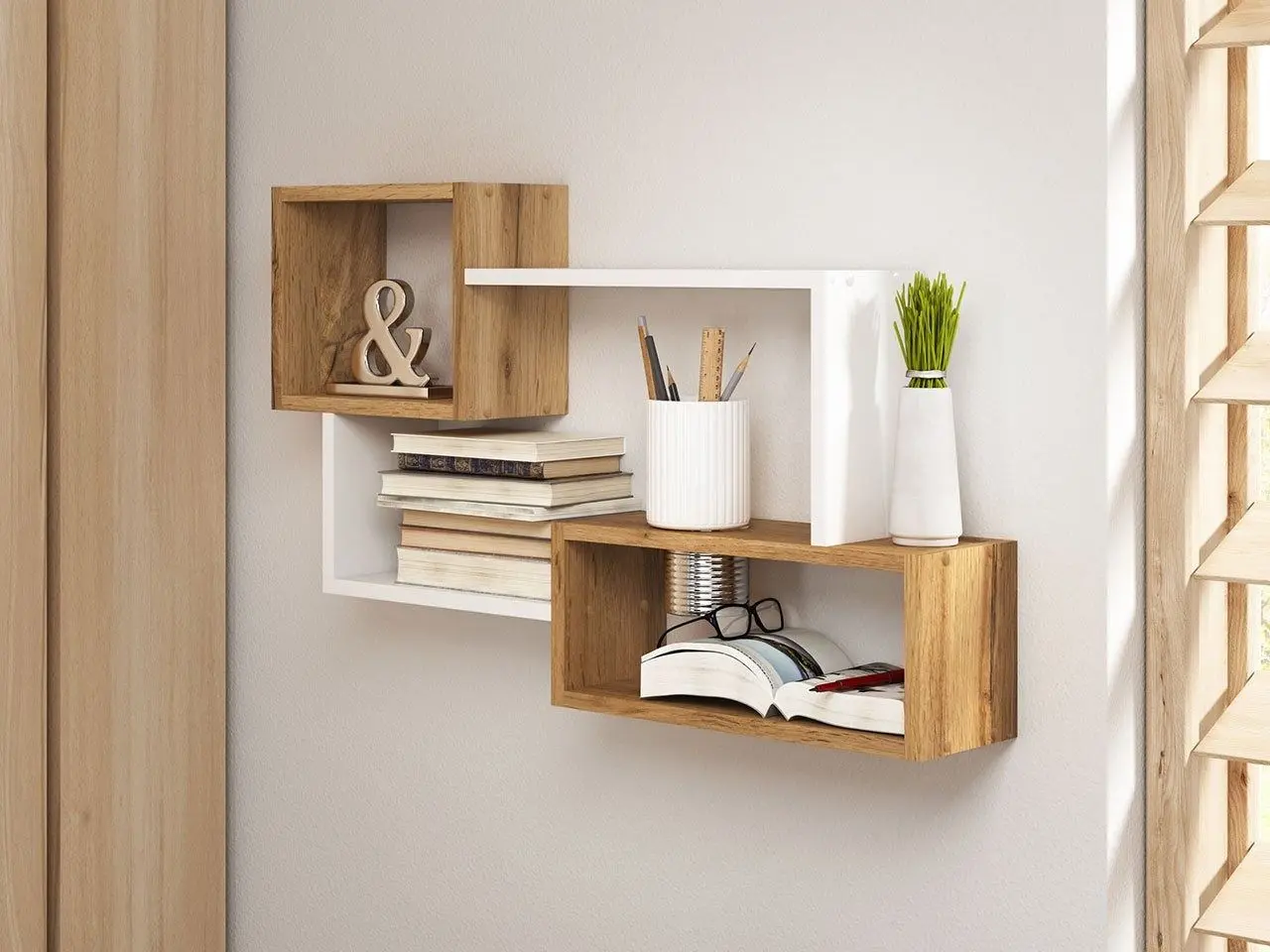 Полка Bratex Trio 005 (Wotan Oak/White)